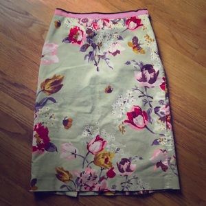 Velvet floral midi skirt